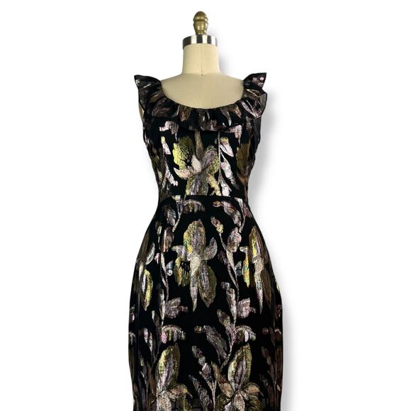 New w/ Tags WE ARE KINDRED silk metallic floral dress HARLOW FLOUNCE gown. - Picture 8 of 17